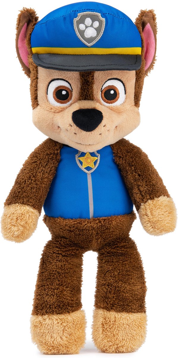 Paw patrol gund - chase knuffel met lange armen van 33 cm - blauw en bruin