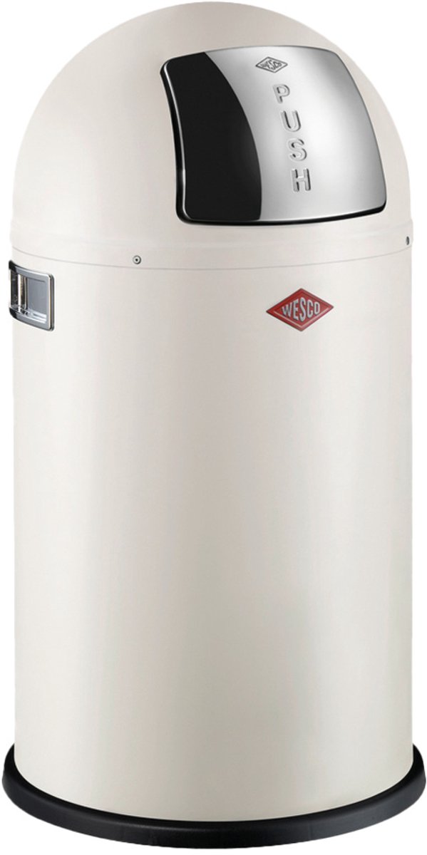 Wesco pushboy junior prullenbak | 22 liter | metaal - mat zand | vuilnisbak - made in germany
