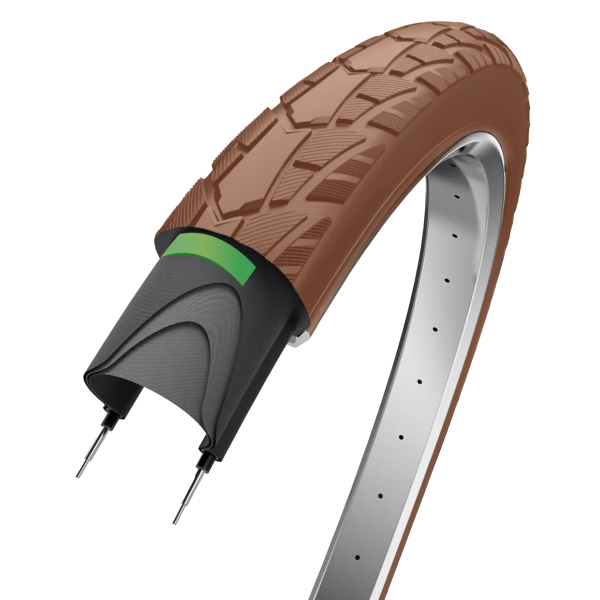 Edge buitenband performance protect 28 x 1.75 47-622 - bruin met reflectie