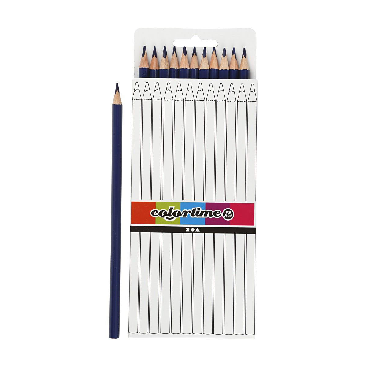 Creativ company driehoekige kleurpotloden - donkerblauw, 12st.