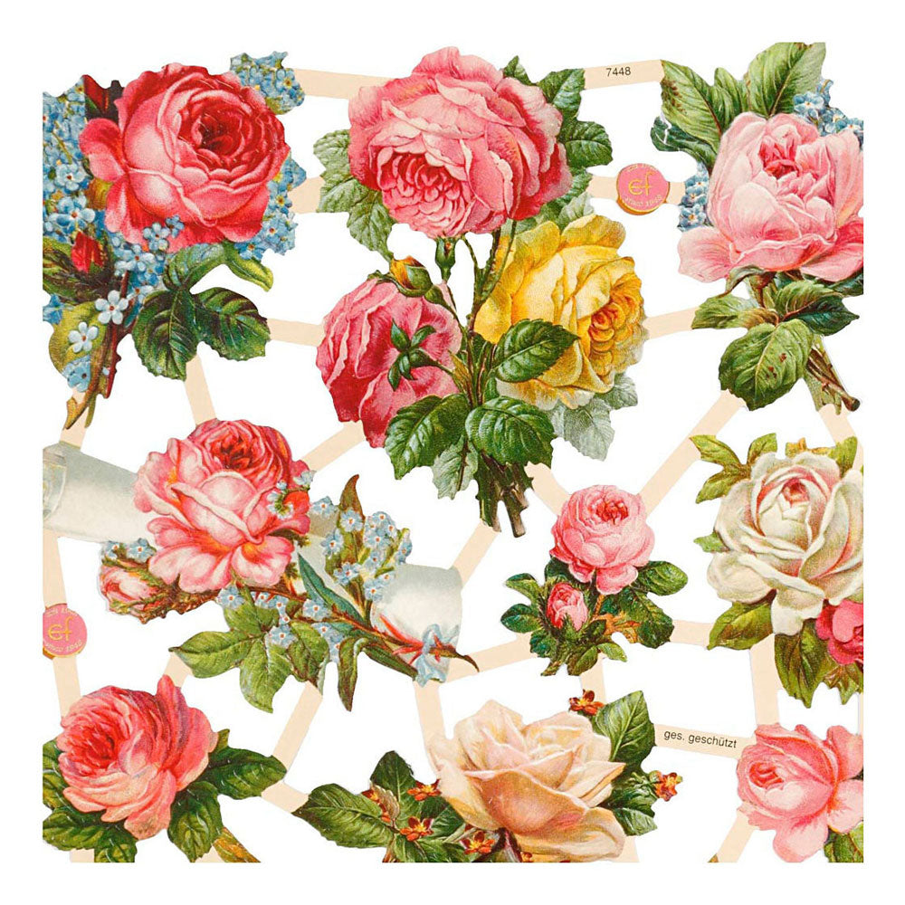 Vintage plaatjes, rozen, vel 16,5x23,5 cm, 2 vel 1 doos