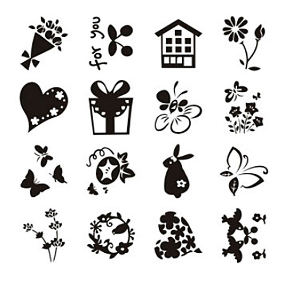 Creativ company silicone stempels, kleine lieve groetjes, vel 11x15,5 cm, 1 vel