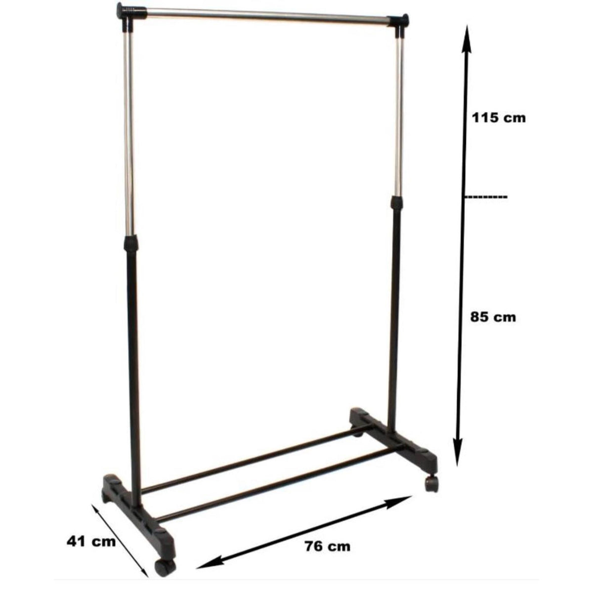 Kledingrek enkel verstelbaar 85-115cm