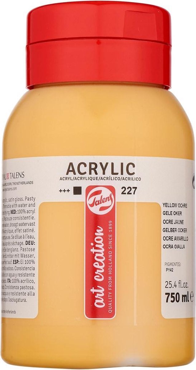 Talens art creation acrylverf pot 750 ml gele oker 227
