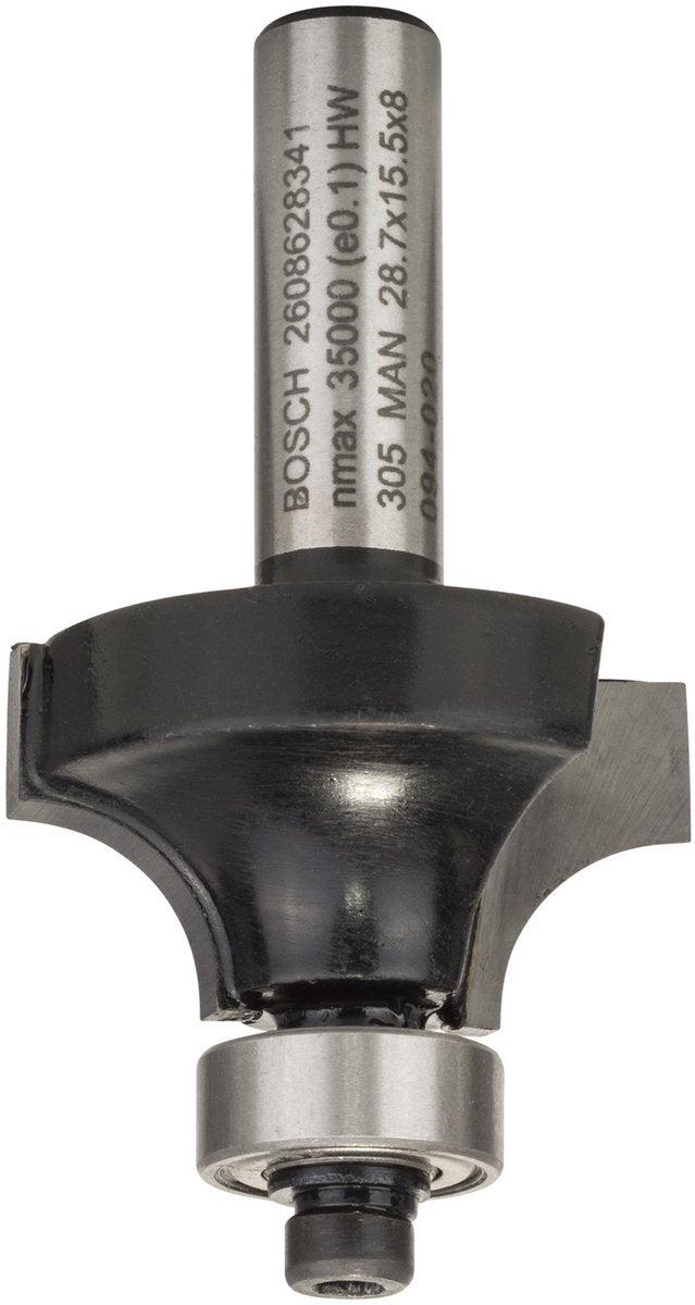 Bosch - afrondprofielfrezen 8 mm, r1 8 mm, l 15,5 mm, g 53 mm