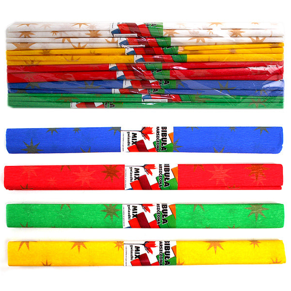 Crêpepapier sterren, set van 10