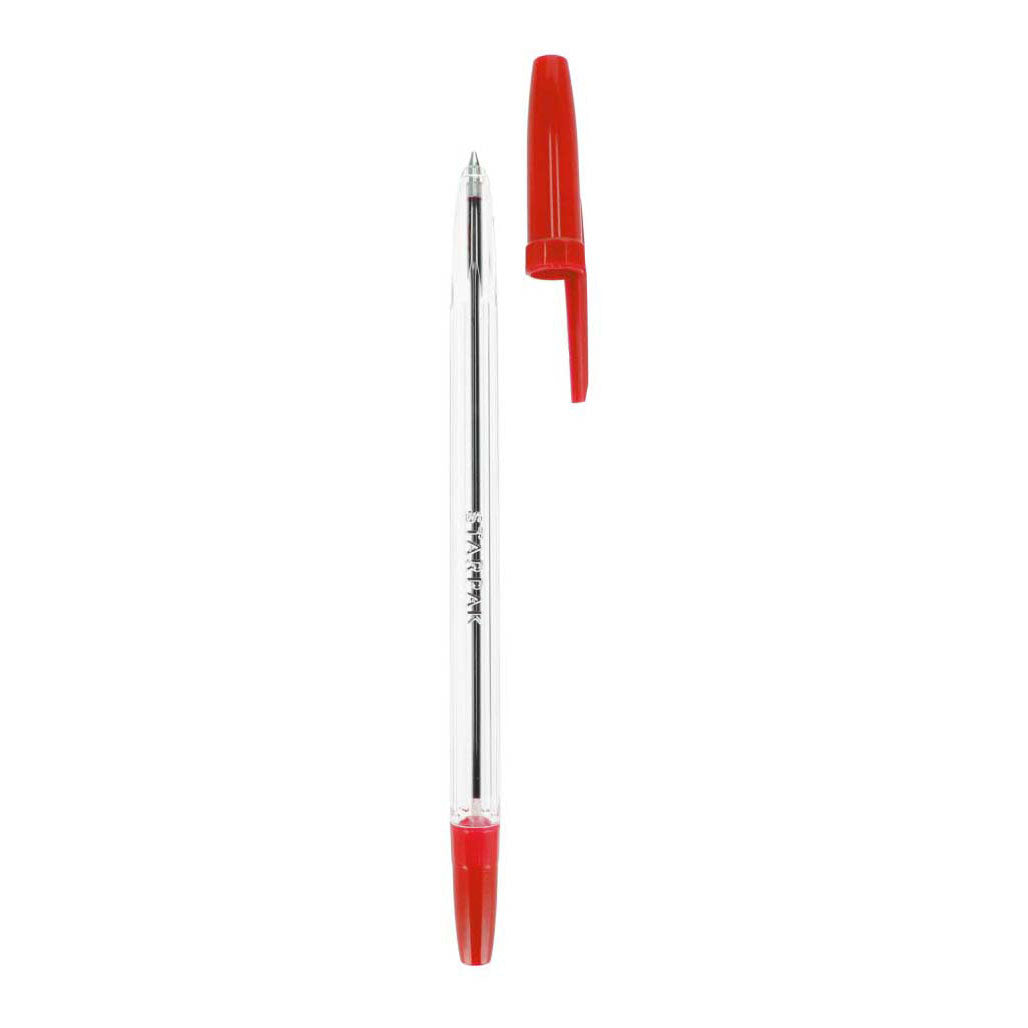Balpen met dop rood, 50st.