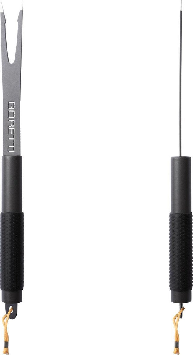 Boretti - barbecue vork - 46,5 cm - anti-slip handvaten - ophangoogjes - barilo - ceramica