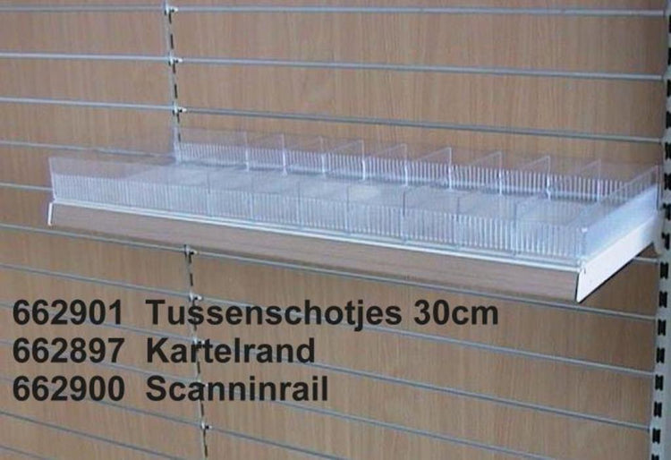 Unbranded stelling tussenschot glad 275x75 transparant
