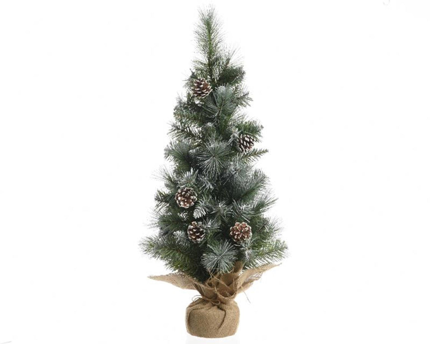 Everlands imperial pine mini kunstkerstboom 60cm met dennenappels en frosted look