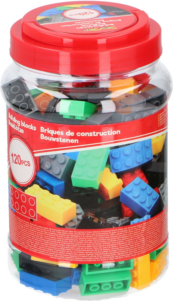 Eddy toys bouwblokjes - 120 stuks - 2x4 stenen - te combineren met bijv. lego