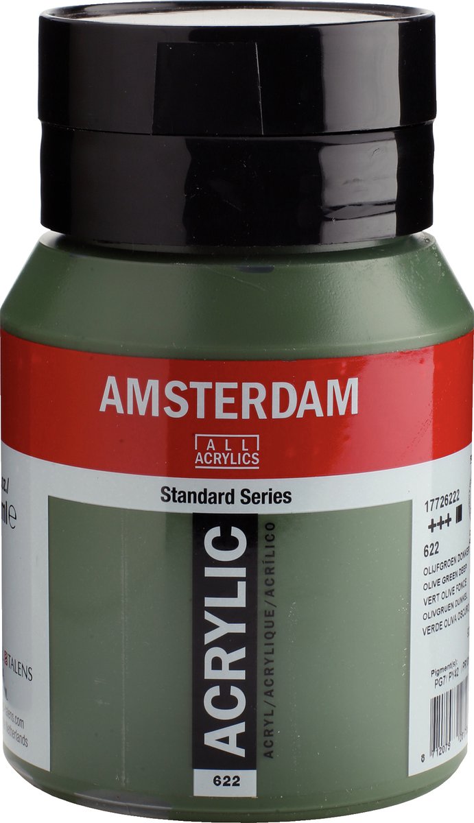Amsterdam standard series acrylverf pot 500 ml olijfgroen donker 622