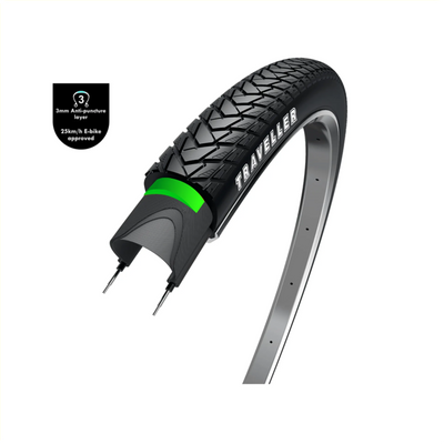 3m wolff traveller (m anti leklaag), zwart met reflectie,28x1.75, etrto 47-622,