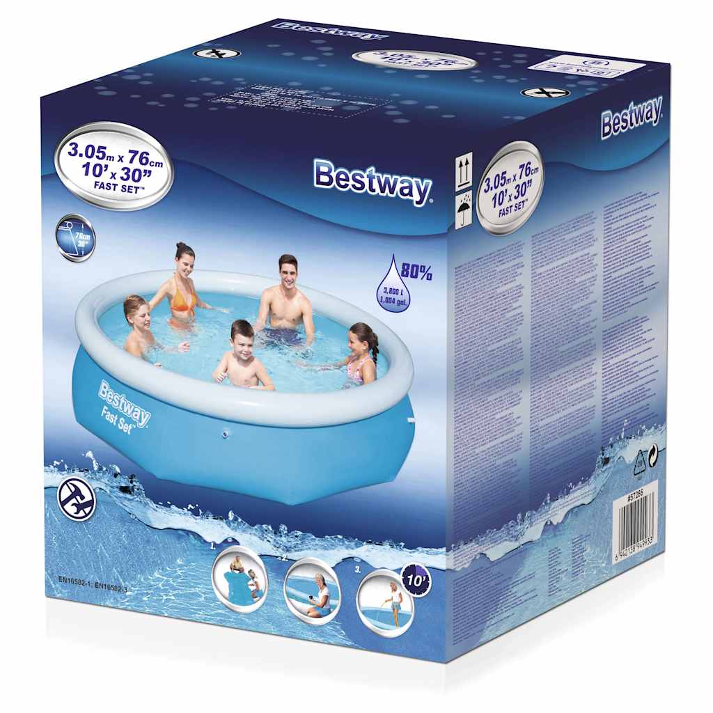 Bestway zwembad fast set opblaasbaar rond 305x76 cm 57266