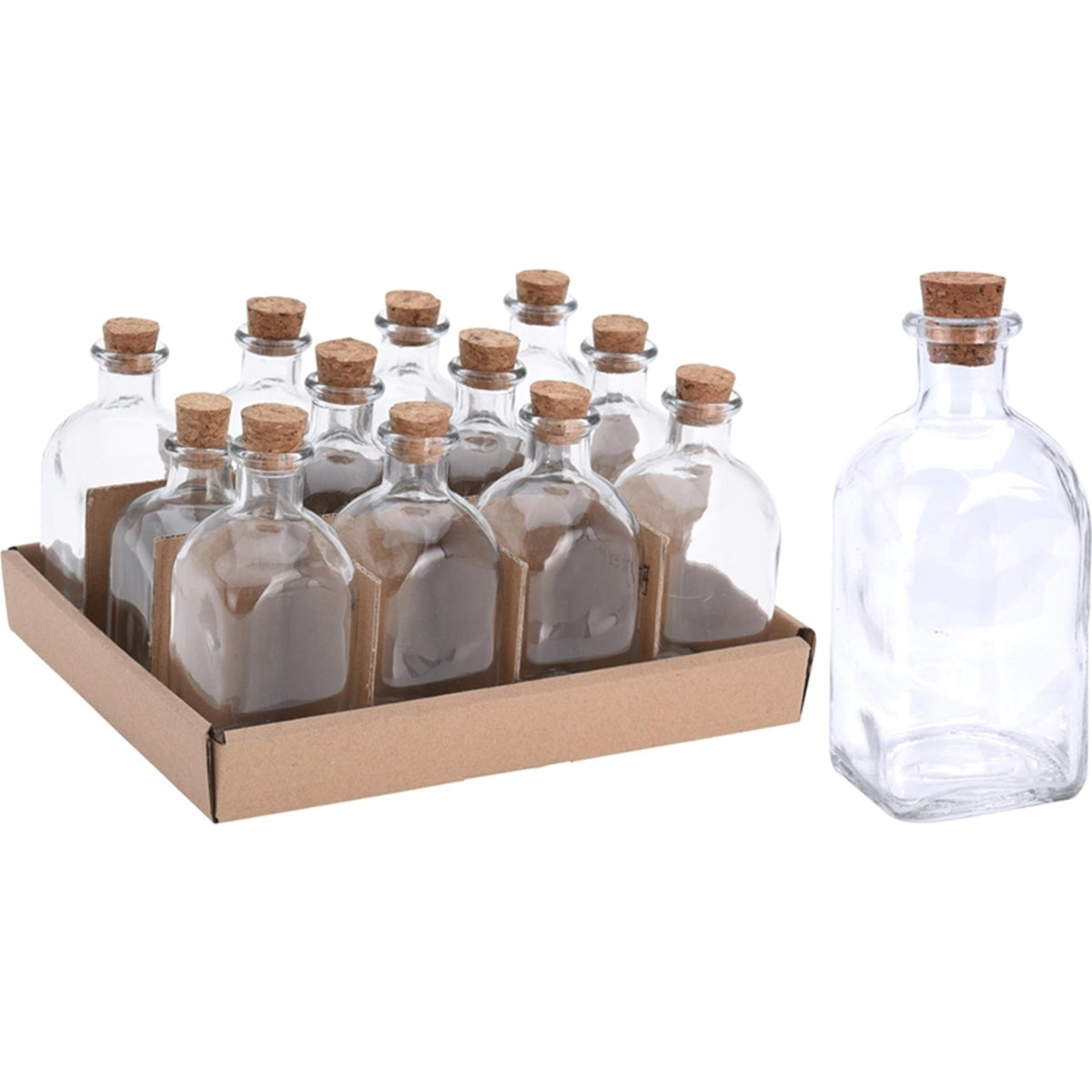 Excellent houseware fles glas met kurk 120ml