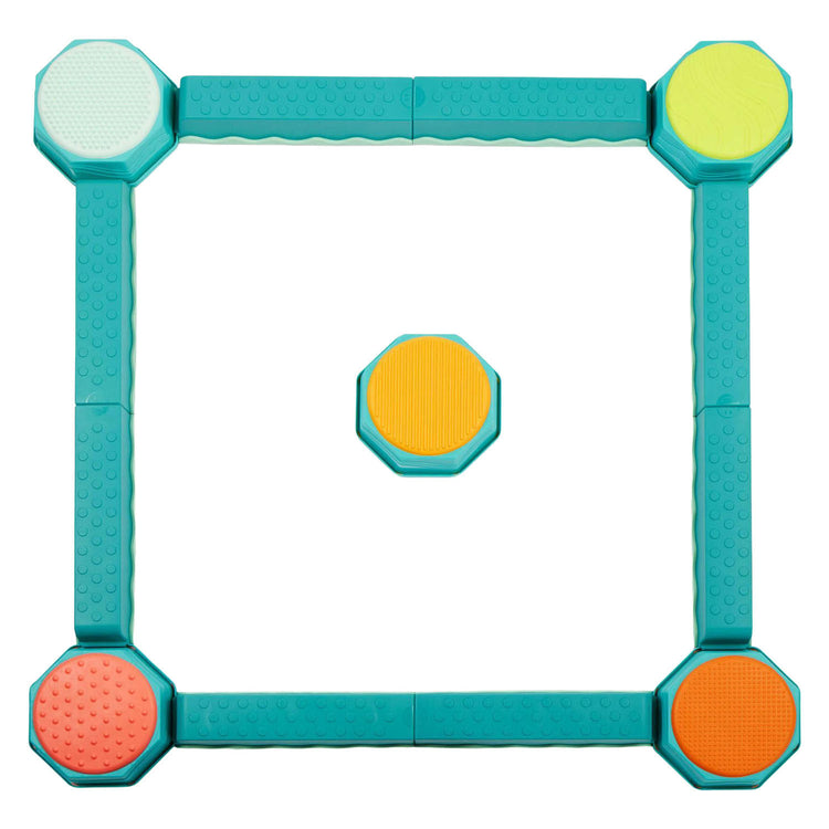 Evenwichtsbalken met sensorische stapstenen - 13dlg.