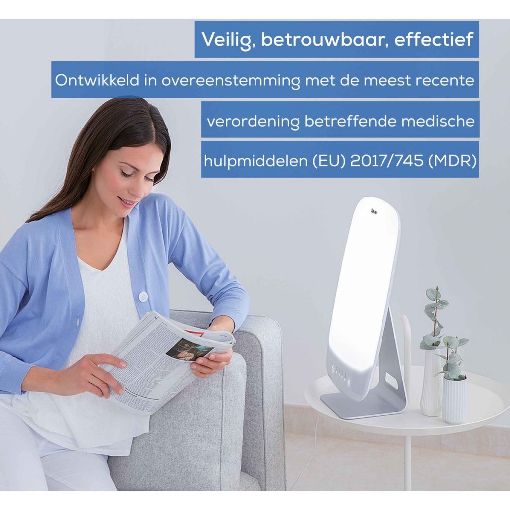 Beurer beurer tl95 lichttherapielamp 10000 lux 30x37 cm zilver wit