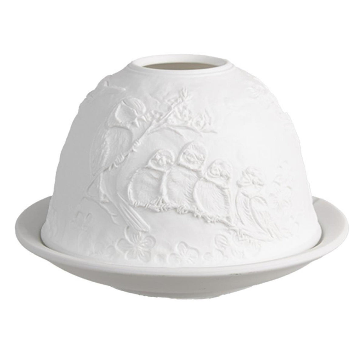 Clayre eef theelichthouder vogels porselein ã˜12x8cm