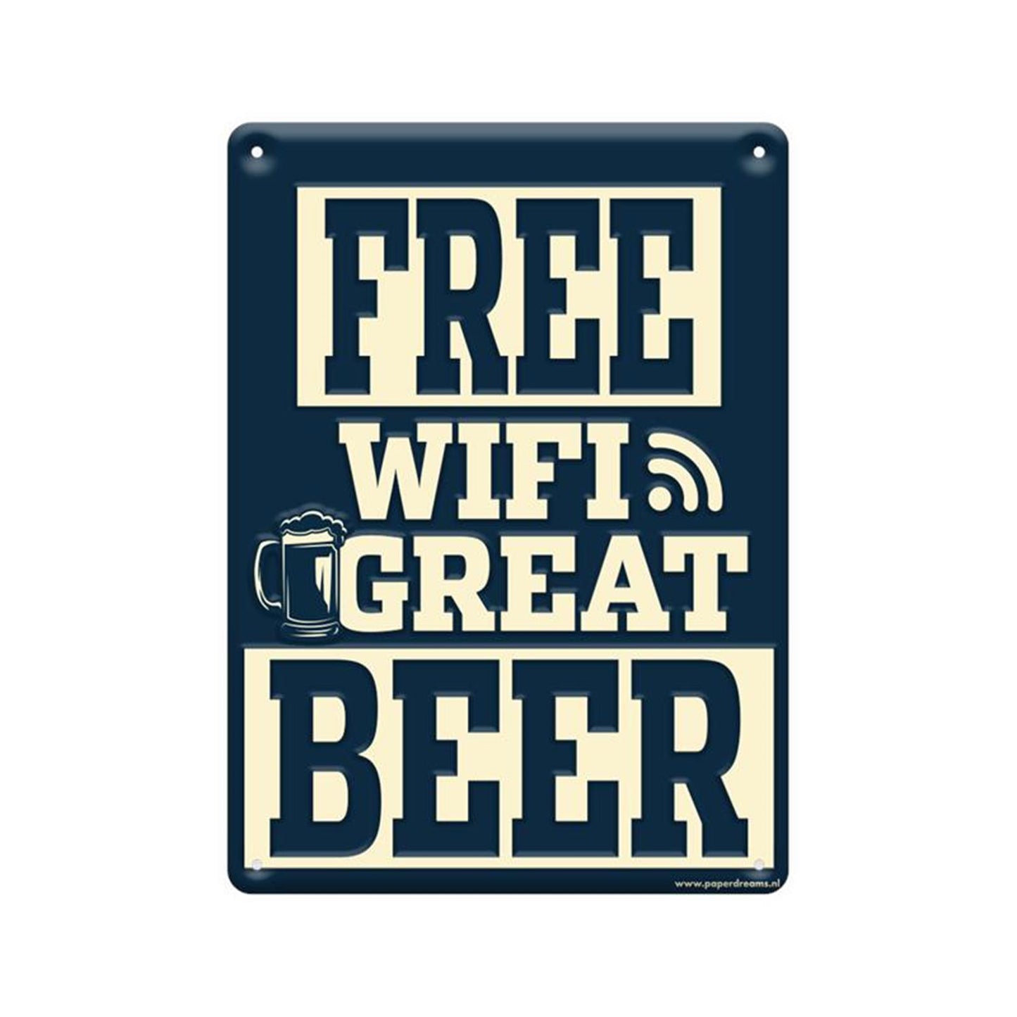 Paperdreams tekstbord metaal 22x16,5cm - free wifi