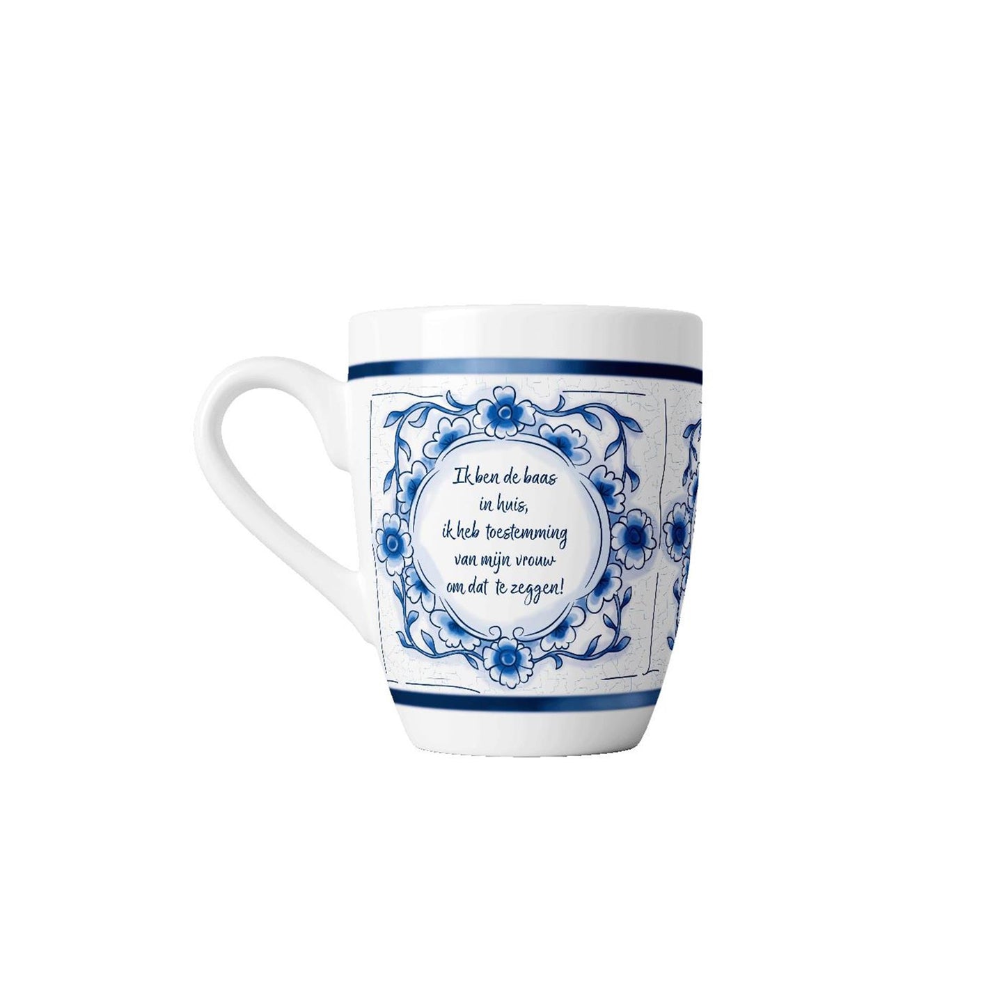 Paperdreams delfts blauwe mok - baas in huis - keramiek 440ml