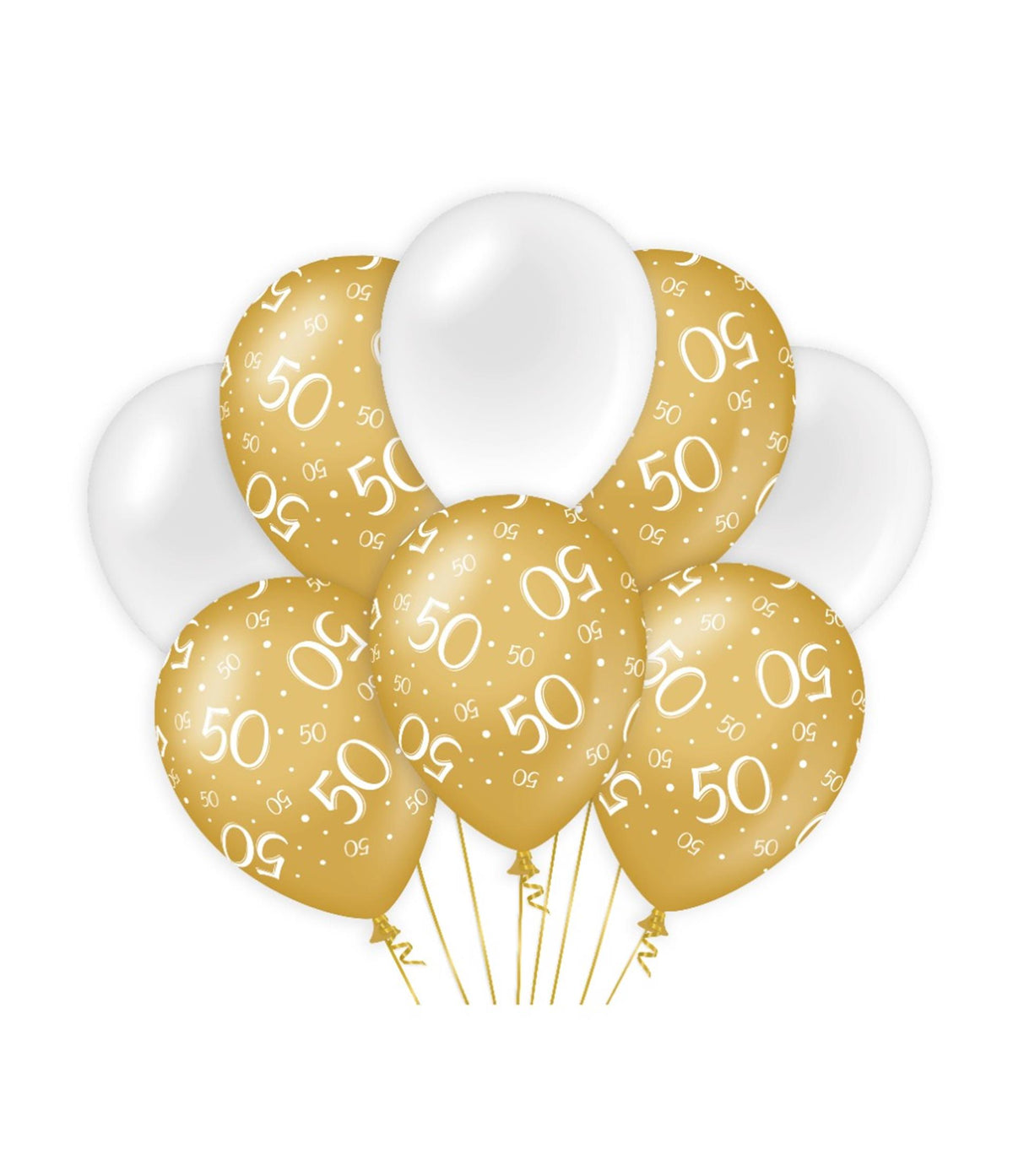 Paperdreams decoratie ballonnen goud wit - 50