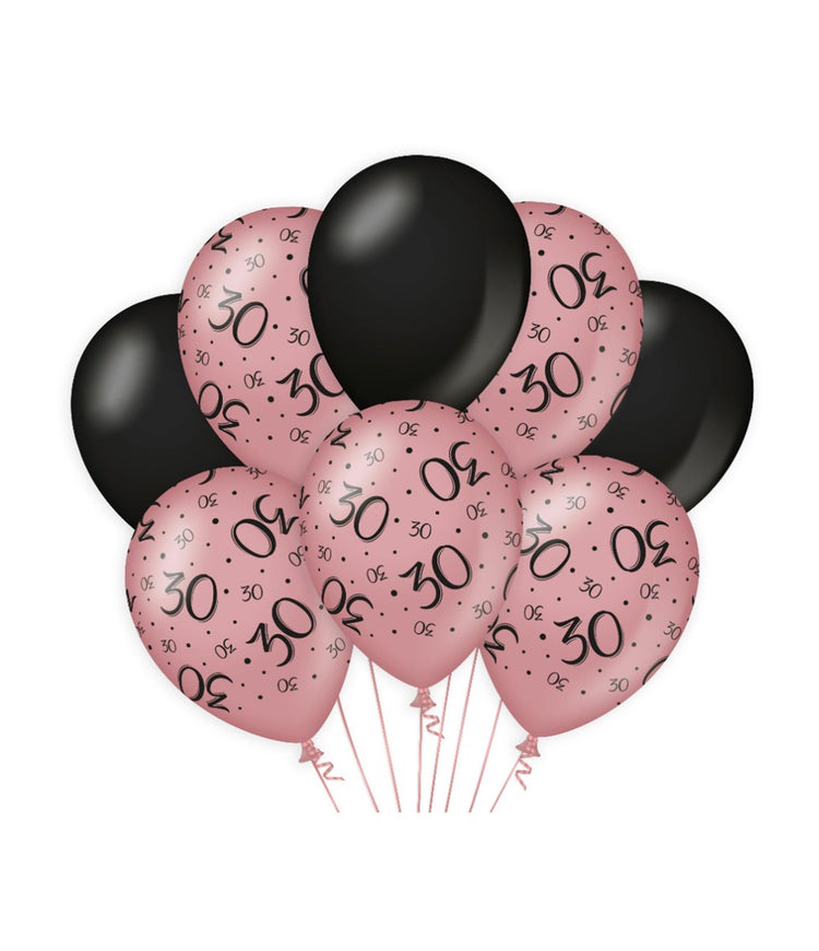 Paperdreams decoratie ballonnen roze zwart - 30