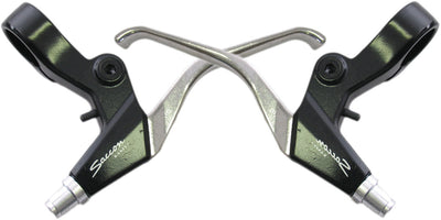 Saccon remgreepset v-brake - 3 vingers - zwart zilver
