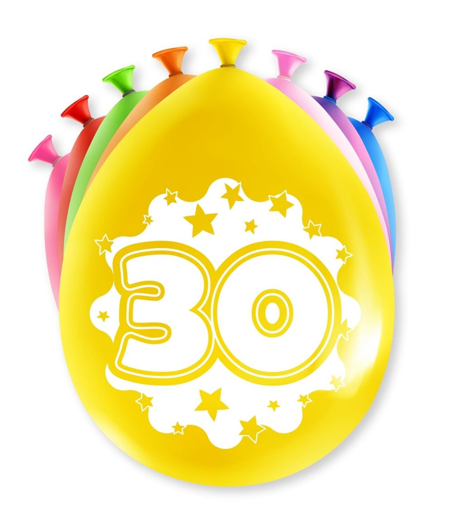 Paperdreams cijfer ballonnen - 30 jaar 8 stuks 30cm