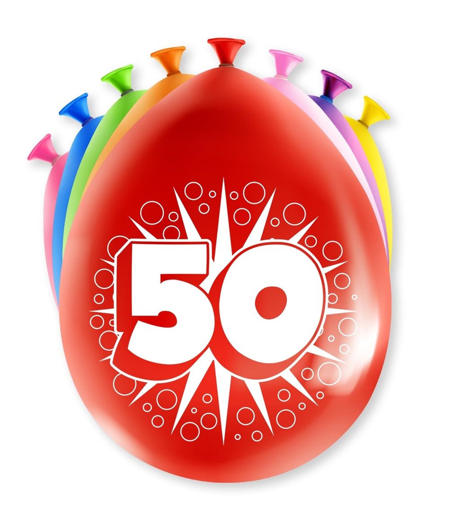 Paperdreams cijfer ballonnen - 50 jaar 8 stuks 30cm