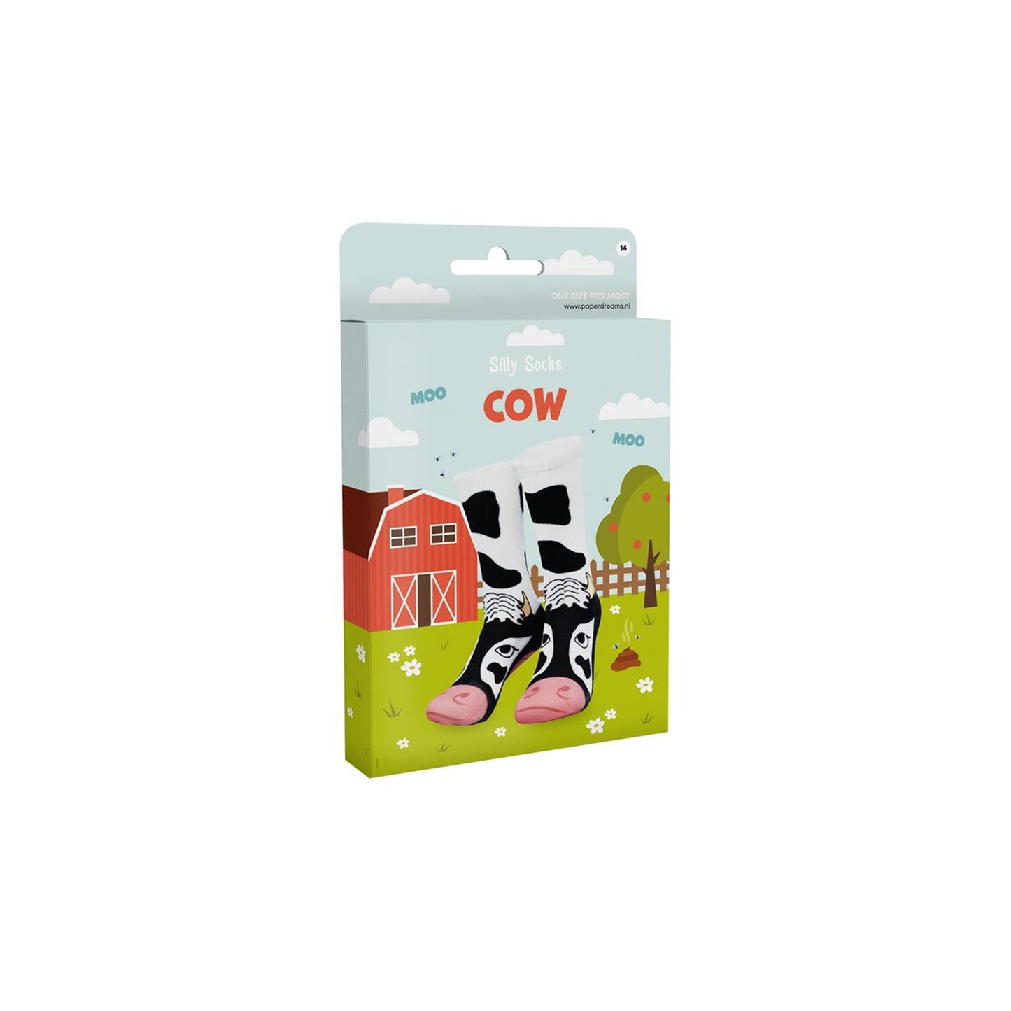 Paperdreams silly socks - cow - polyester