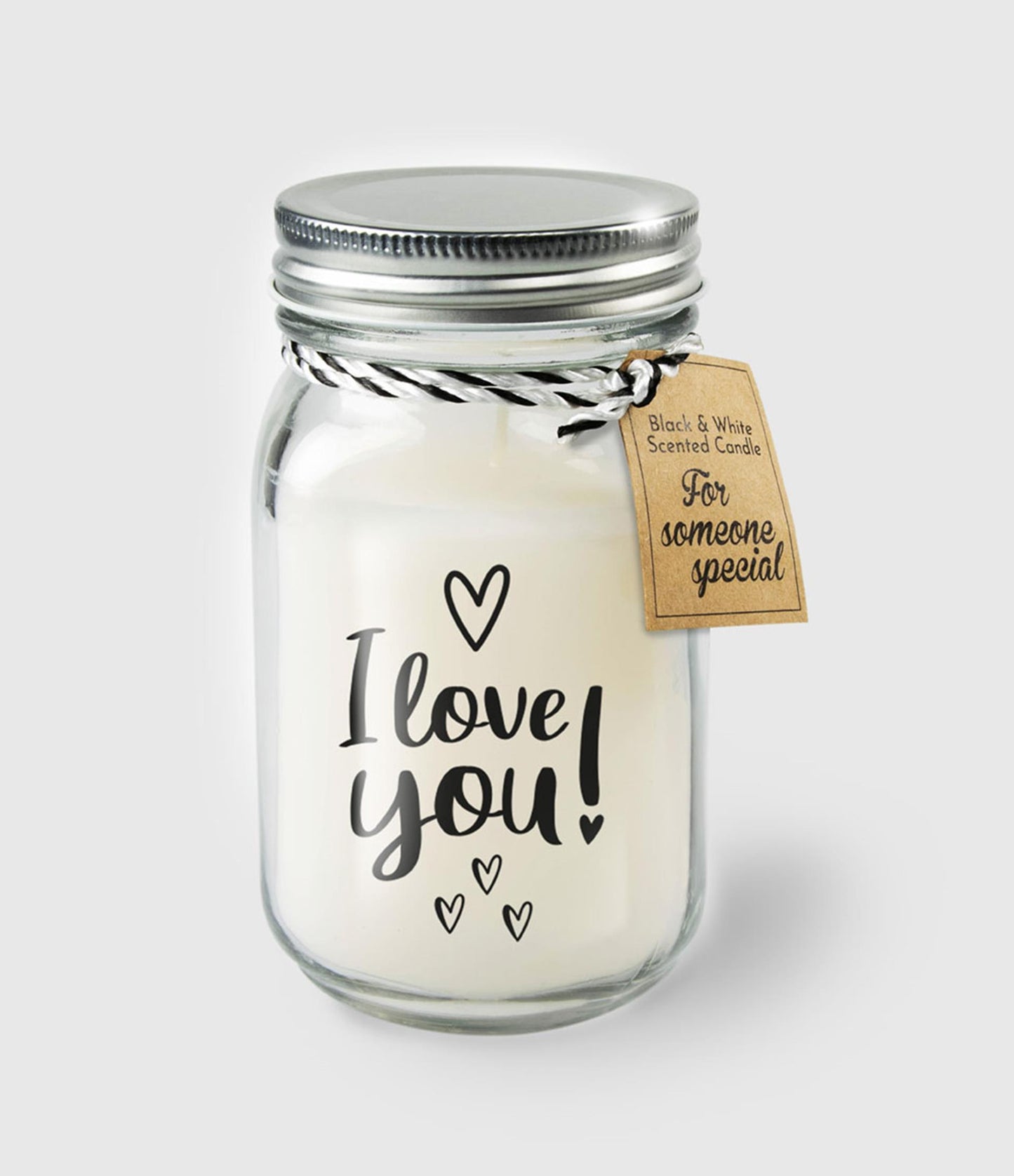 Paperdreams black white scented candles - i love you