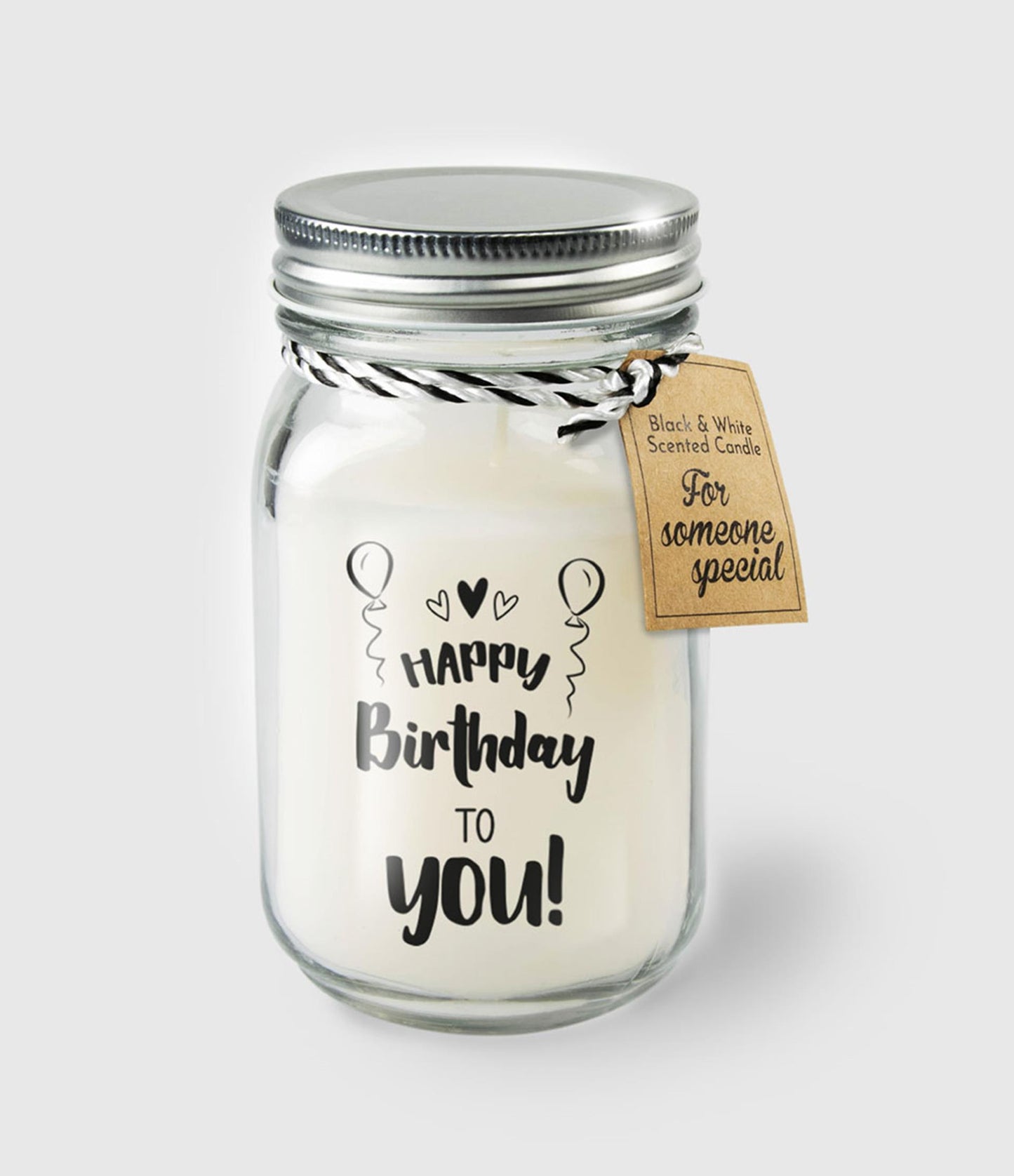 Paperdreams black white scented candles - happy birthday