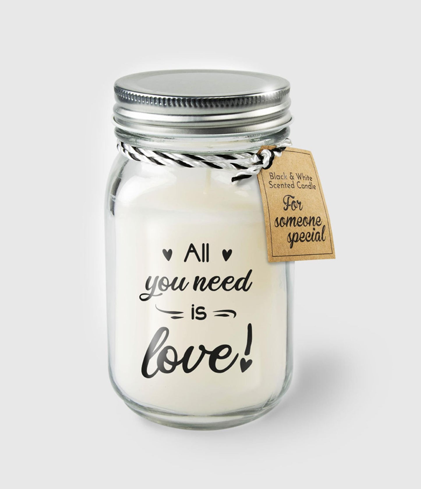 Paperdreams black white scented candles - all you need is love