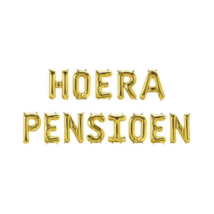 Paperdreams folie ballon slinger - hoera pensioen