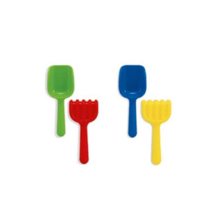 Schep en hark set 2 delig 18cm assorti | 6 stuks