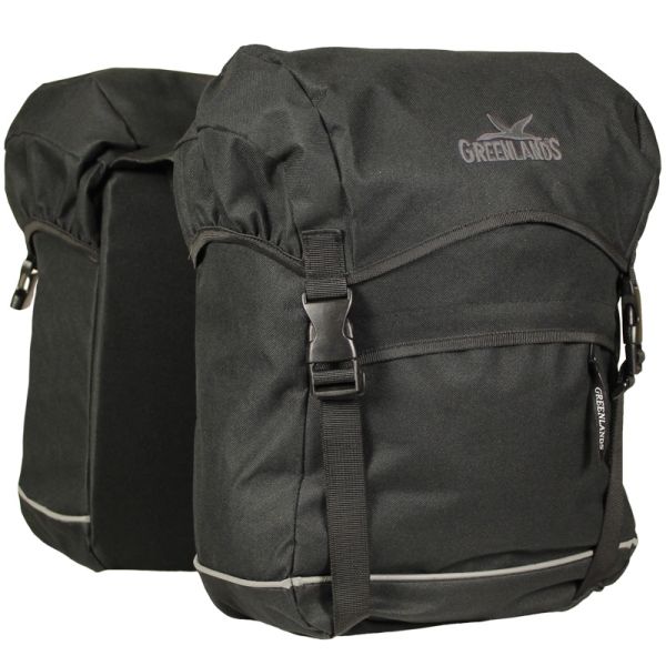 Greenlands dubbele fietstas travel bag 40 liter 30 x 37 x 17 (2x) - zwart