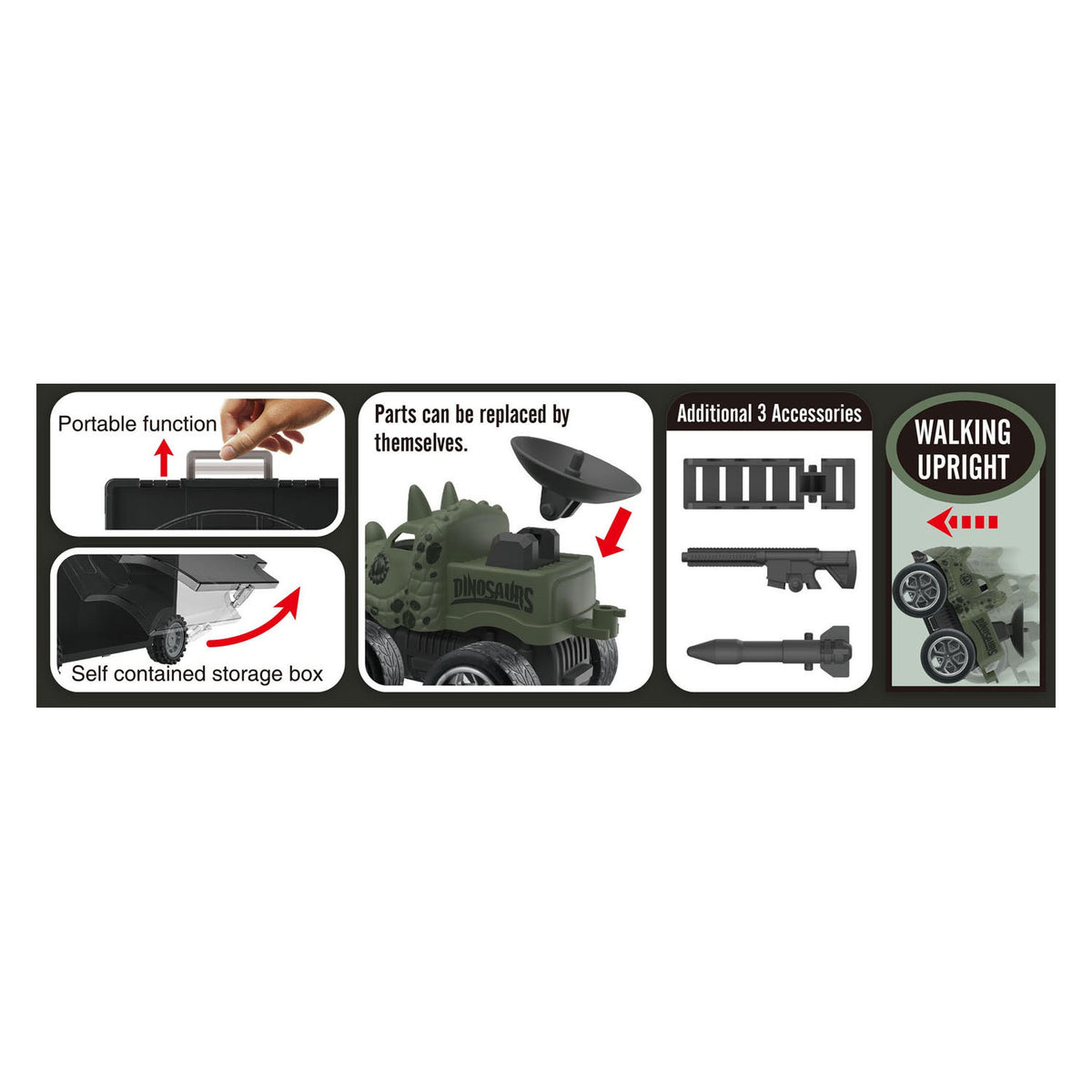 Dino transporter met monstertrucks
