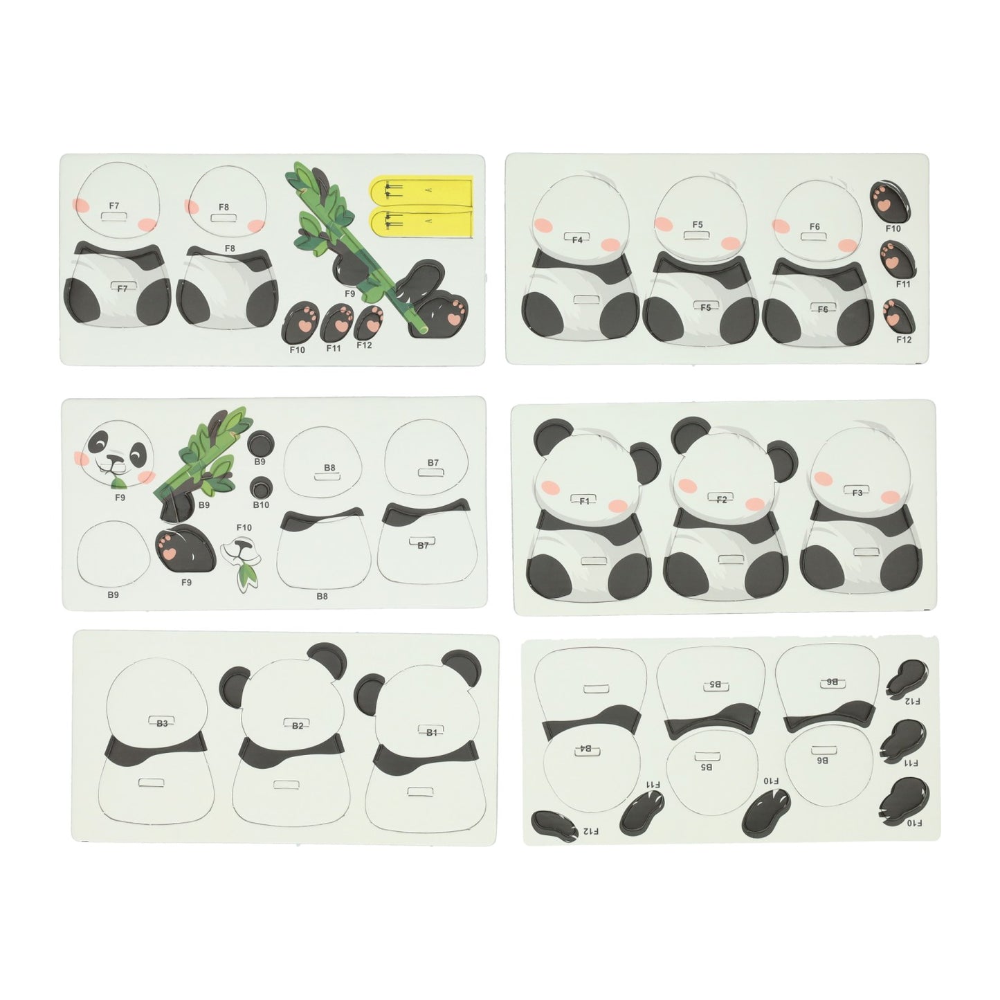 Diy 3d model puzzel - panda