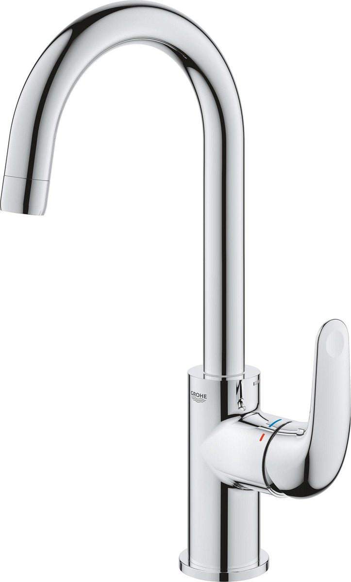Grohe quickfix swift eengreepsmengkraan met draaibare uitloop en pop-up waste set - l-size - energie- en waterbesparend - chroom