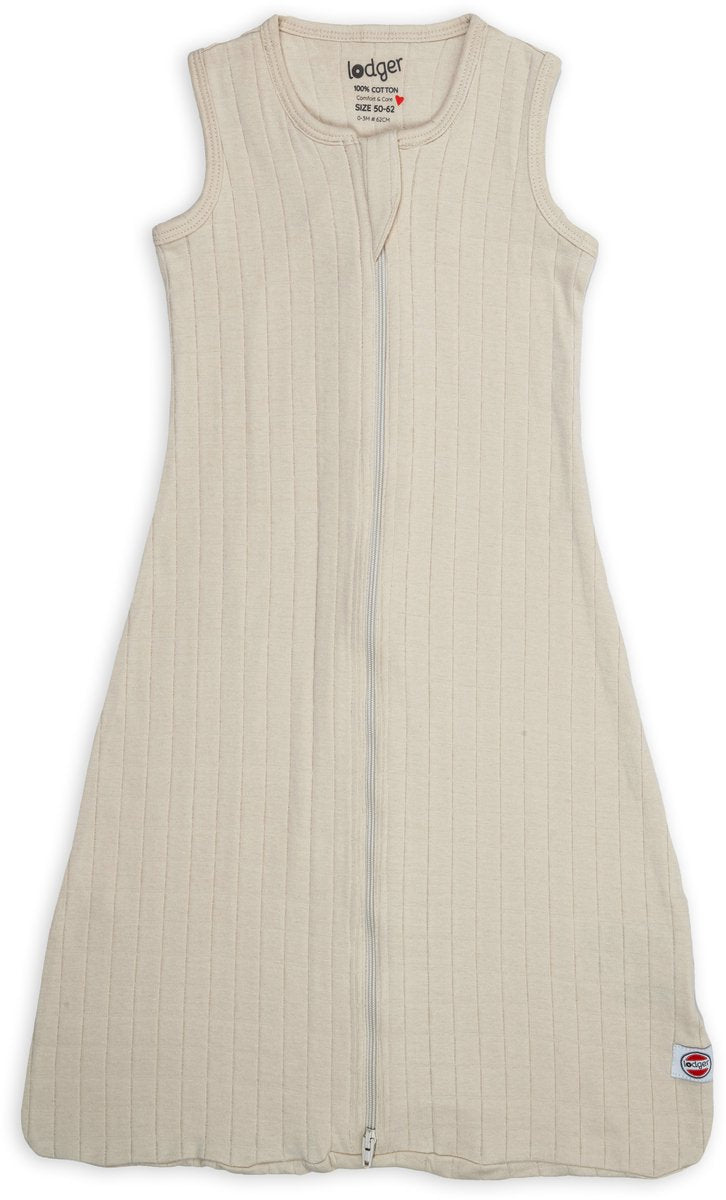 Lodger hopper - hydrofiele slaapzak baby - creme - 0.3 tog - 80cm - biologisch katoen - zomerslaapzak babyslaapzak