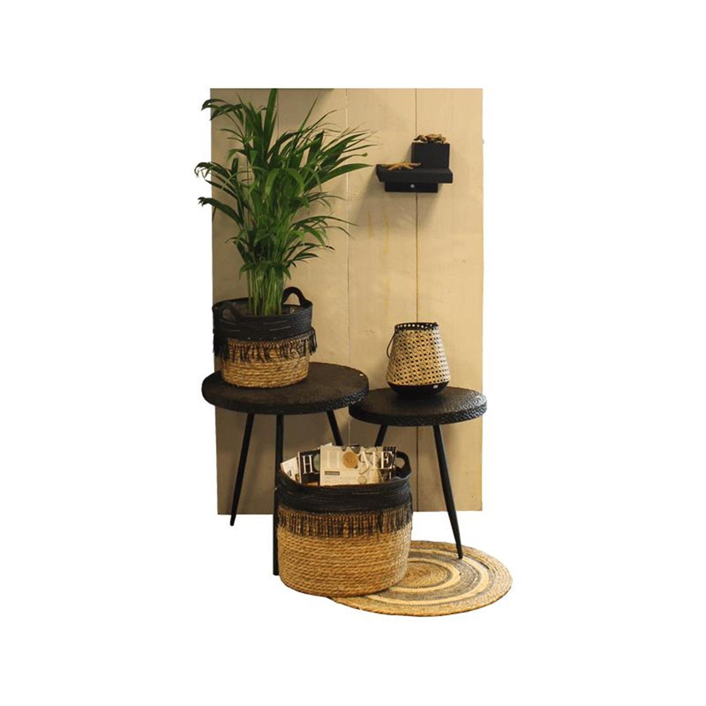 Gerkimex mandenset 3-delig naturel antraciet ã˜34xh28 ã˜31x424 ã˜27xh20cm