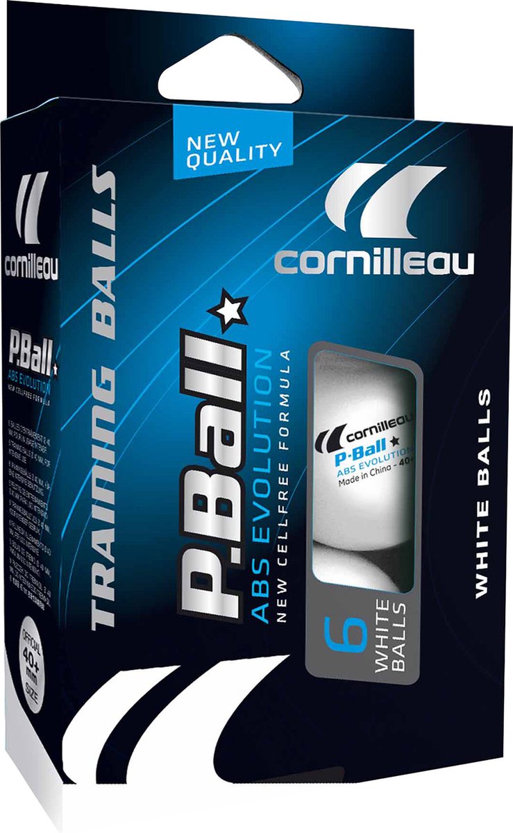 Cornilleau p-ball abs evolution 1* x6 – tafeltennisballen