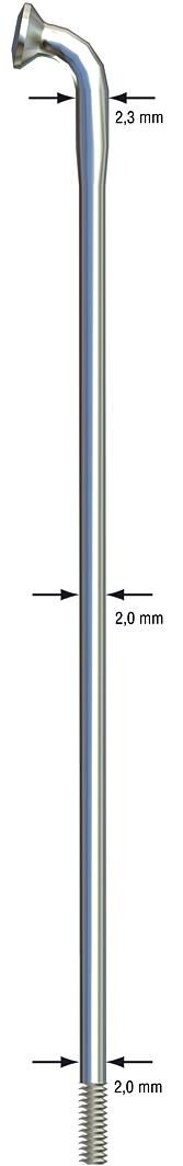 Sapim spaak 14-292 x-strong rvs zonder nippel (100st)