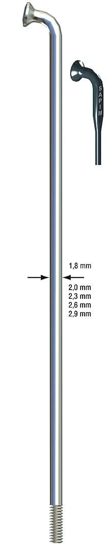 Sapim spaak leader spoke leader sst 2x260mm b
