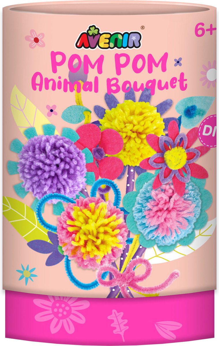 Avenir naaikit - pom pom dierenboeket - knutselen - 6 jaar
