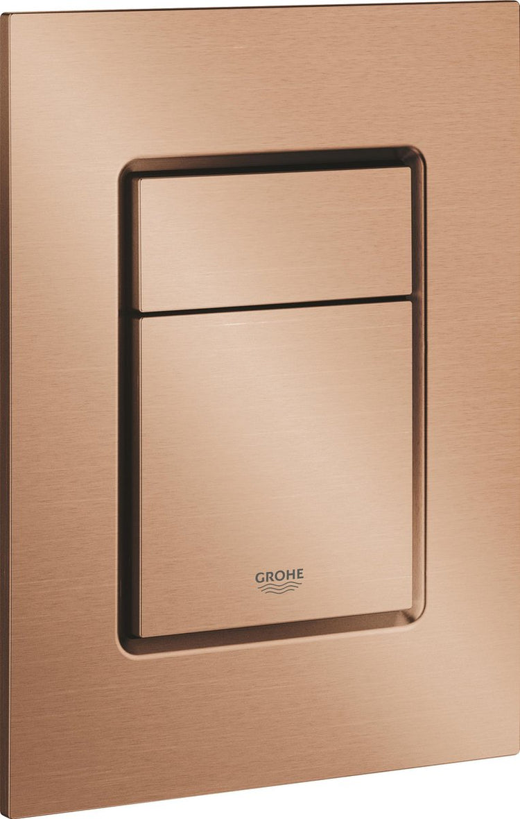 Grohe skate cosmopolitan s bedieningspaneel toilet - verticaal - dual flush - geborsteld warm sunset (mat brons) - slank formaat
