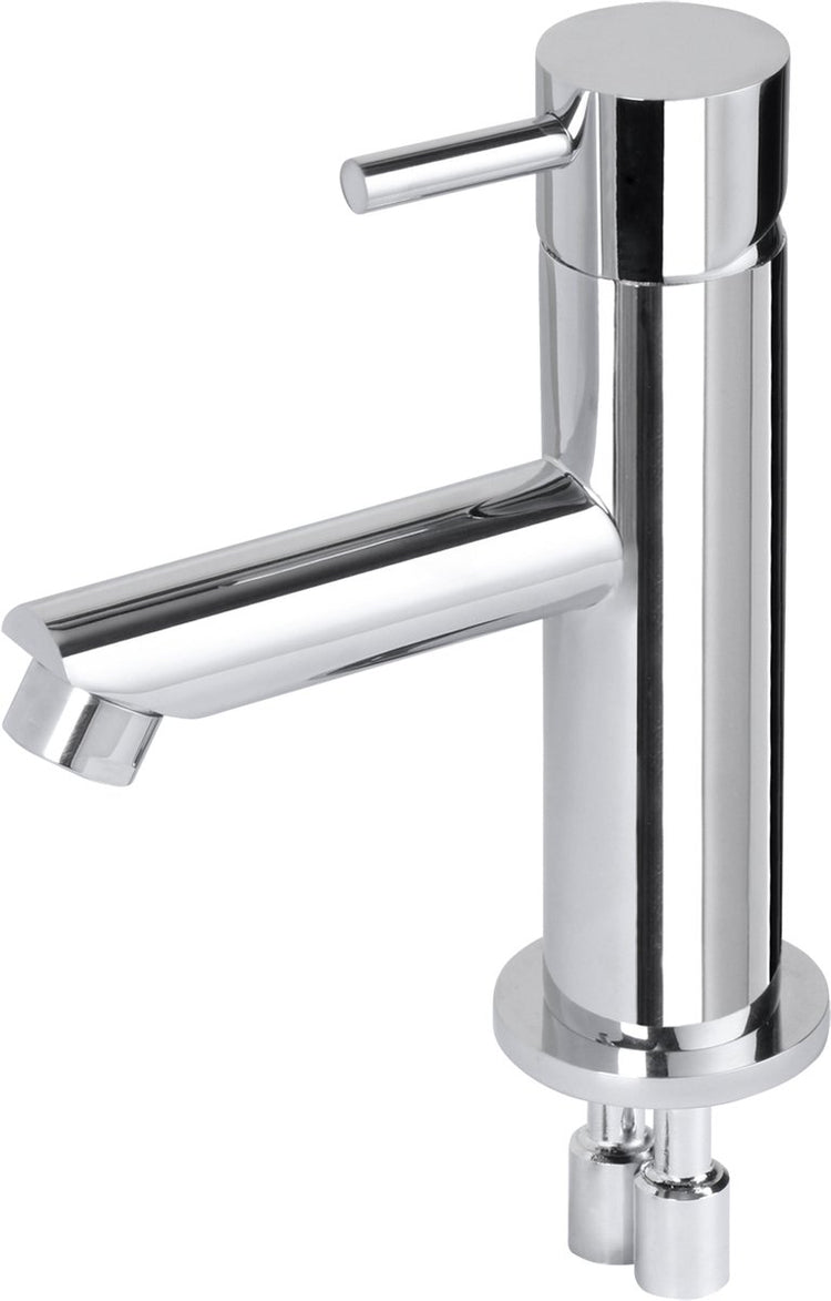 Differnz wastafelkraan recht – mengkraan – koud en warm – toiletkraan – chroom