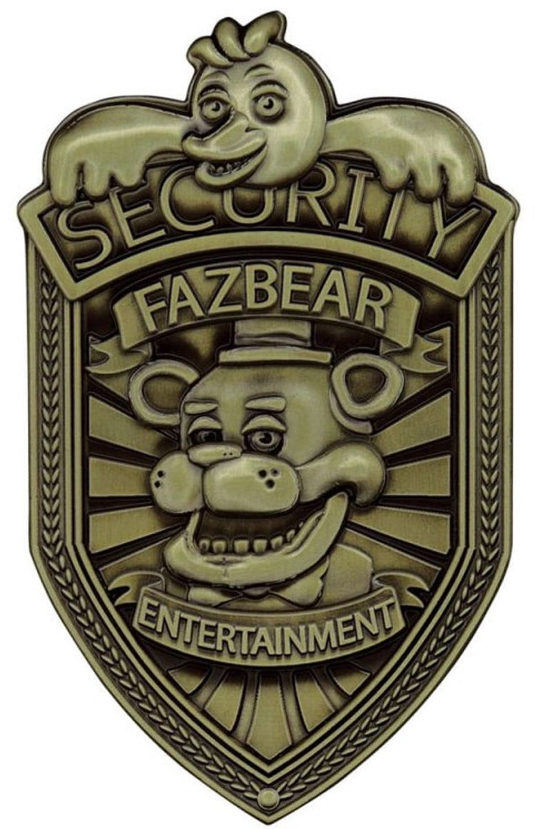 Fanattik five nights at freddy´s replica security badge antique brass edition replica: 1 1