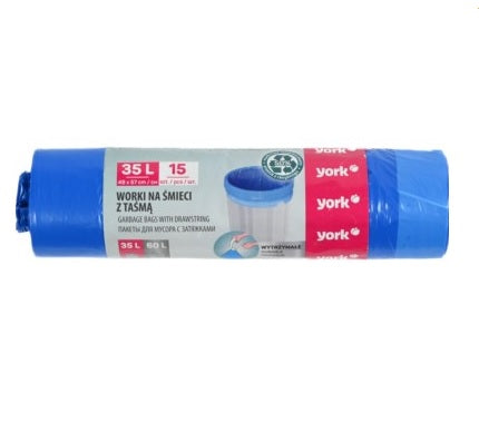 Vuilniszakken 35 liter met trekband 15 op rol