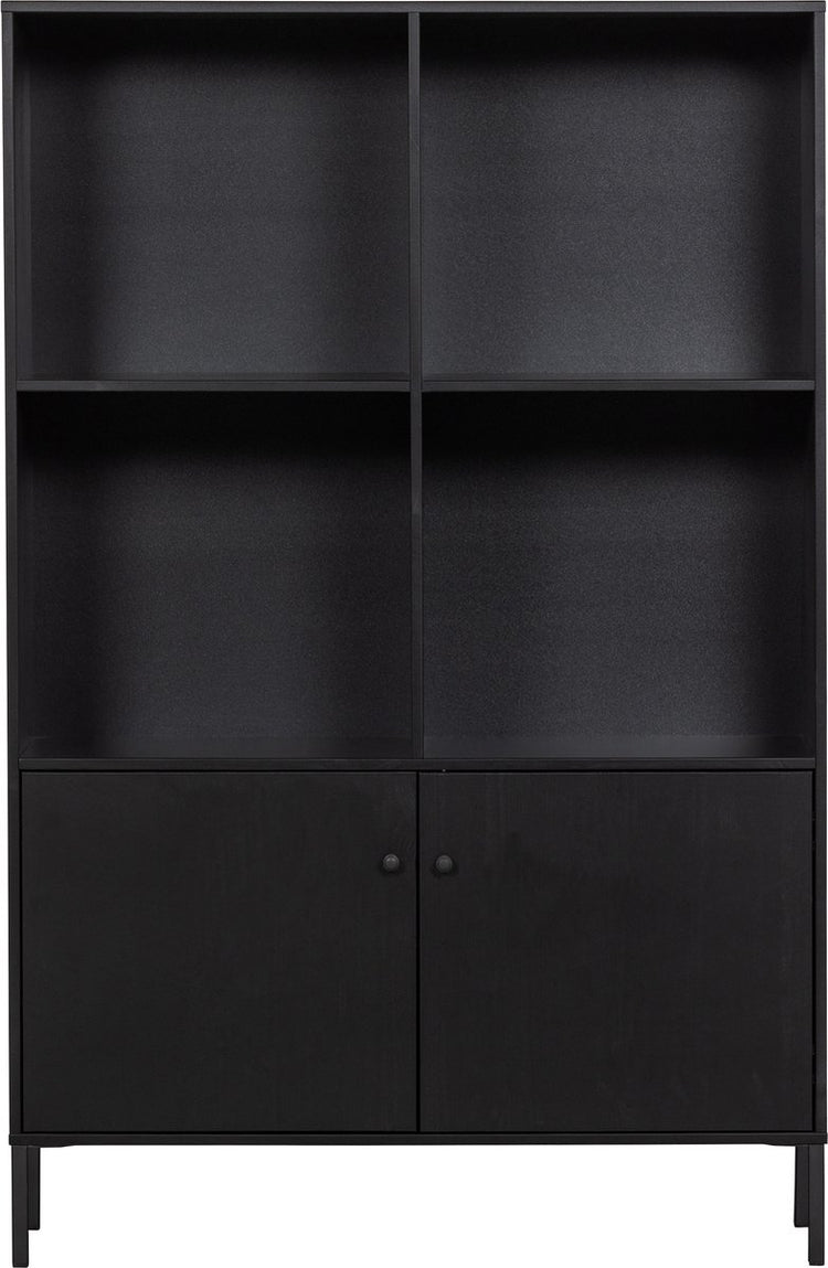 Woood xam open kast - grenen - zwart - 155x107x39
